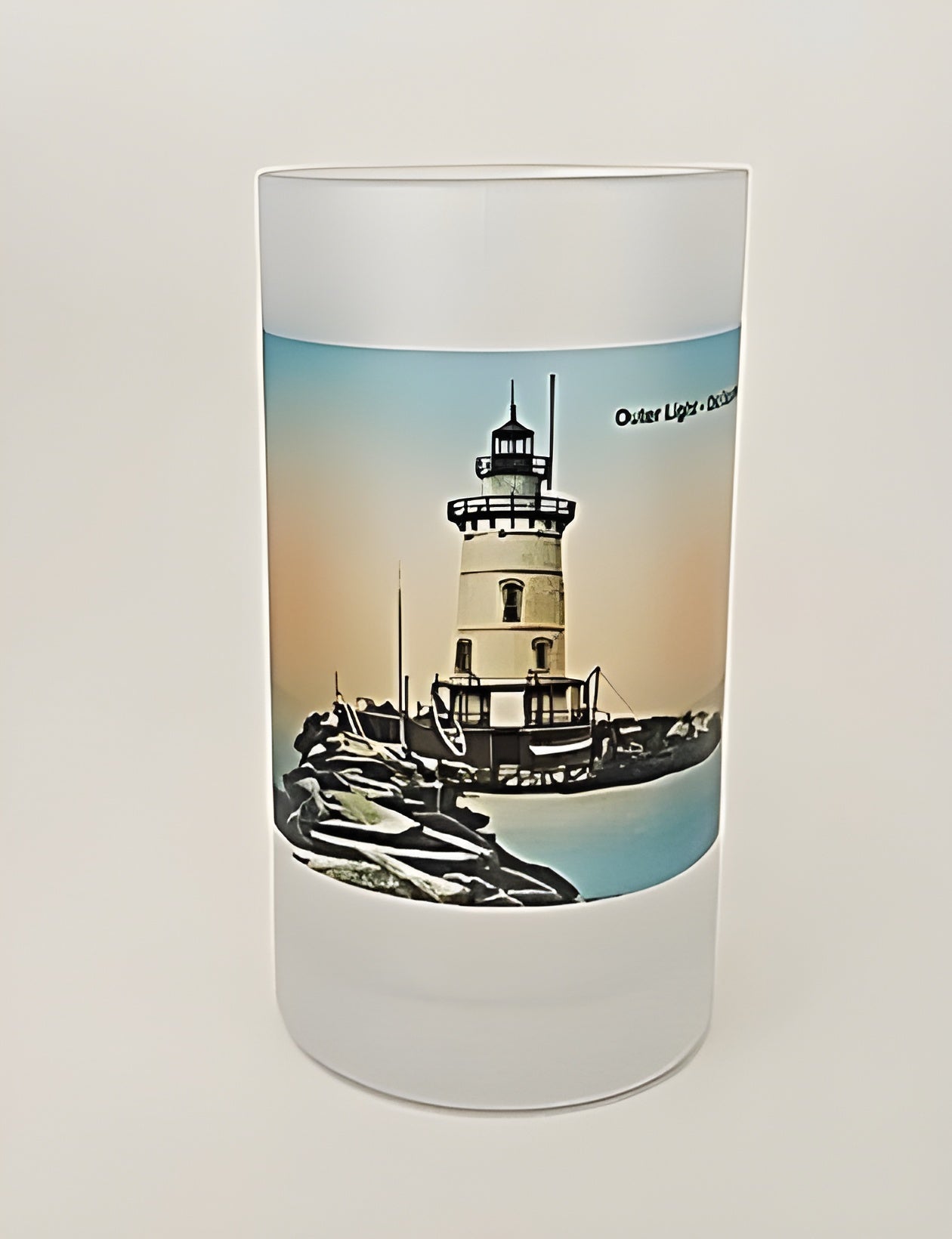 Saybrook CT Outer Light - Circa 1900 As Colorful Glass Beer Mug