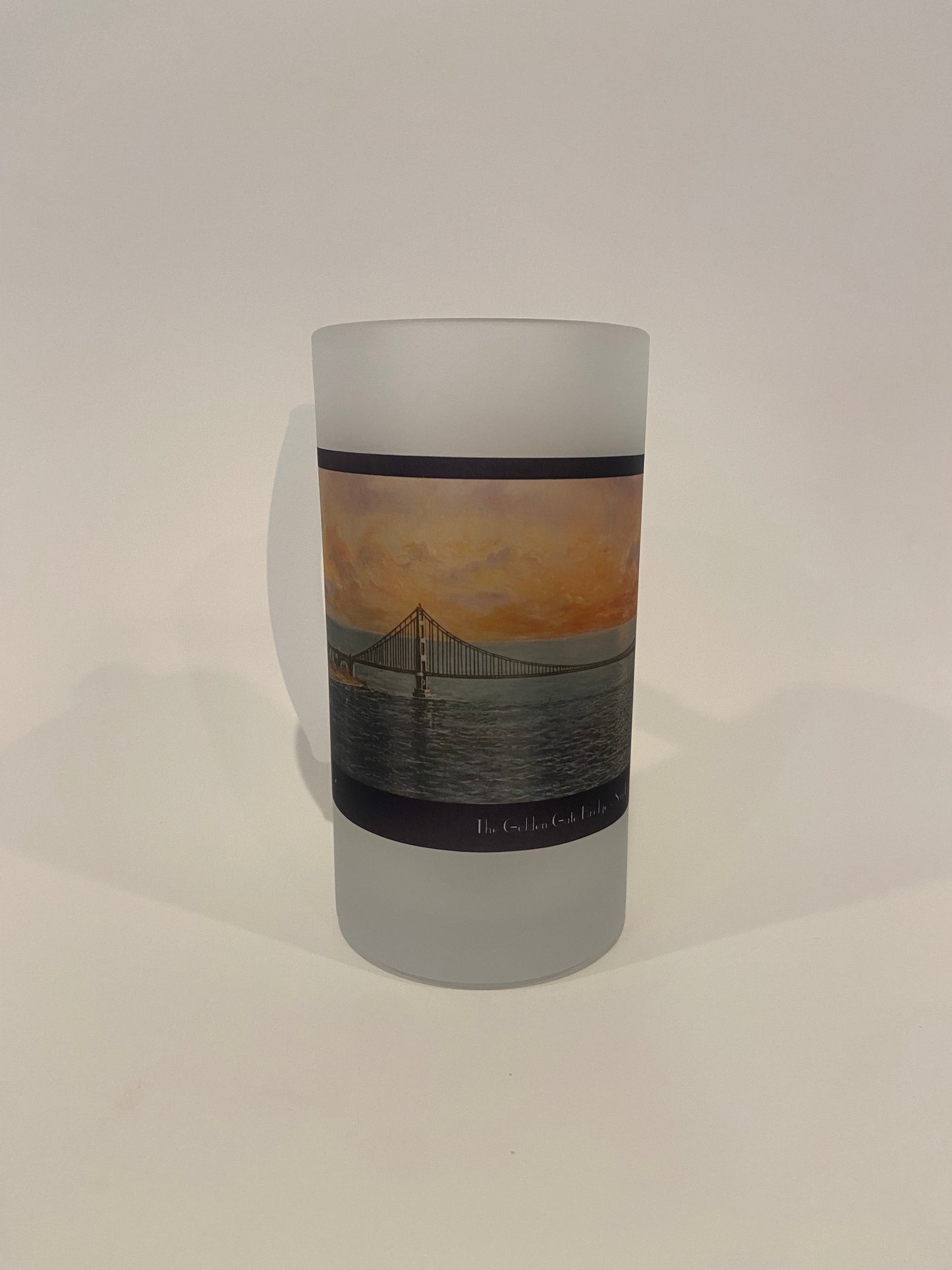 San Francisco's Golden Gate Bridge As A Colorful Frosted Glass Beer Mug