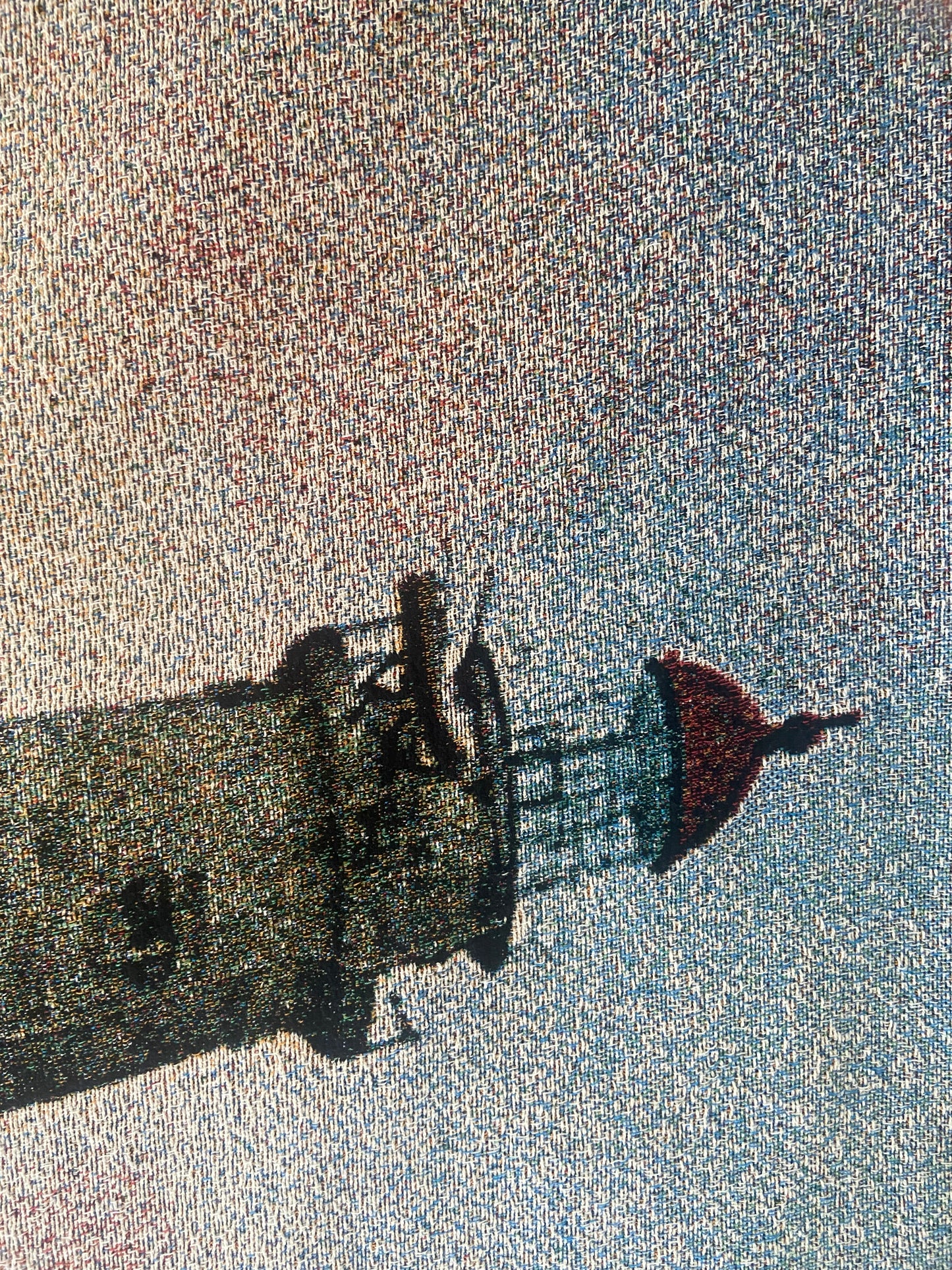 Jacquard Weave Cotton Throw of Minot's Ledge Light "1-4-3"