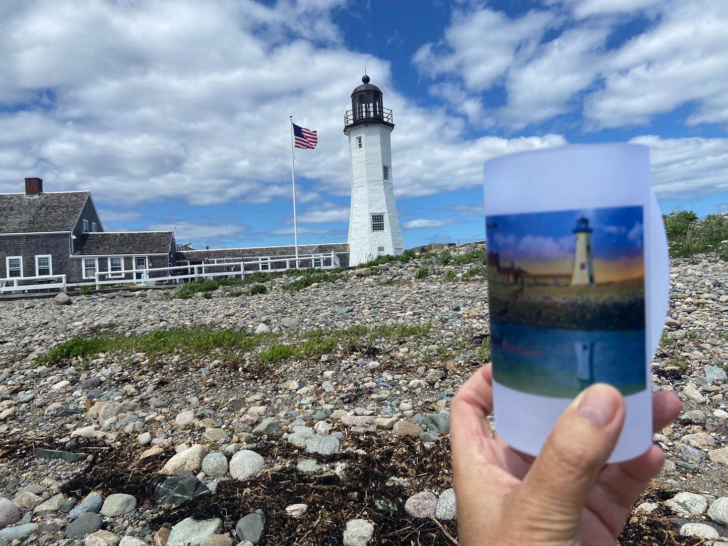 Colorful Frosted Glass Beer Mug of Scituate Light Scituate, MA - New For 2025