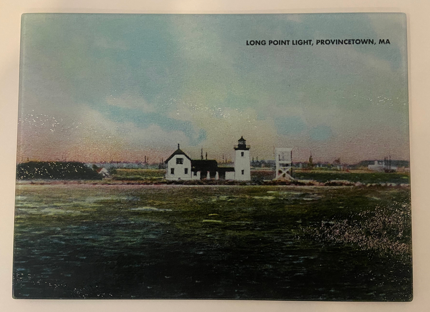 Long Point Light Provincetown MA As Colorful Tempered Glass Cutting Board