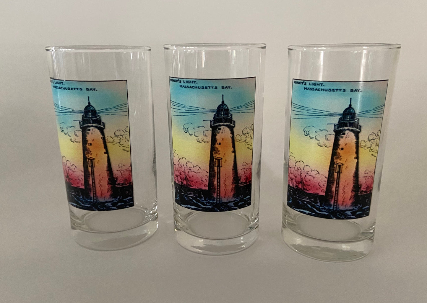 Colorful Minot Light Arts & Crafts Highball Glasses Sold in Sets of (4)