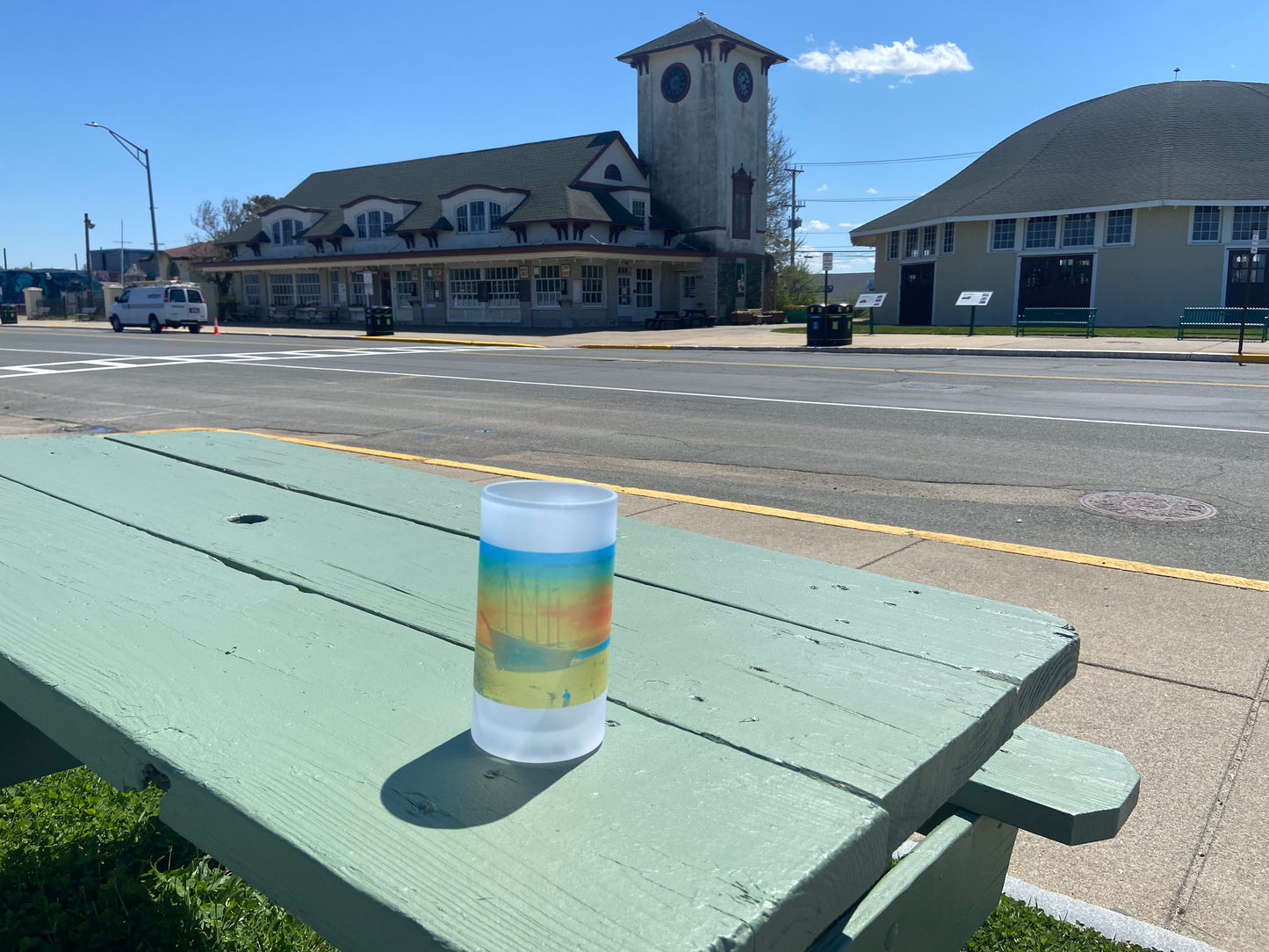 Nantasket Beach Shipwreck "Nancy On The Sands" Frosted Glass Beer Mug