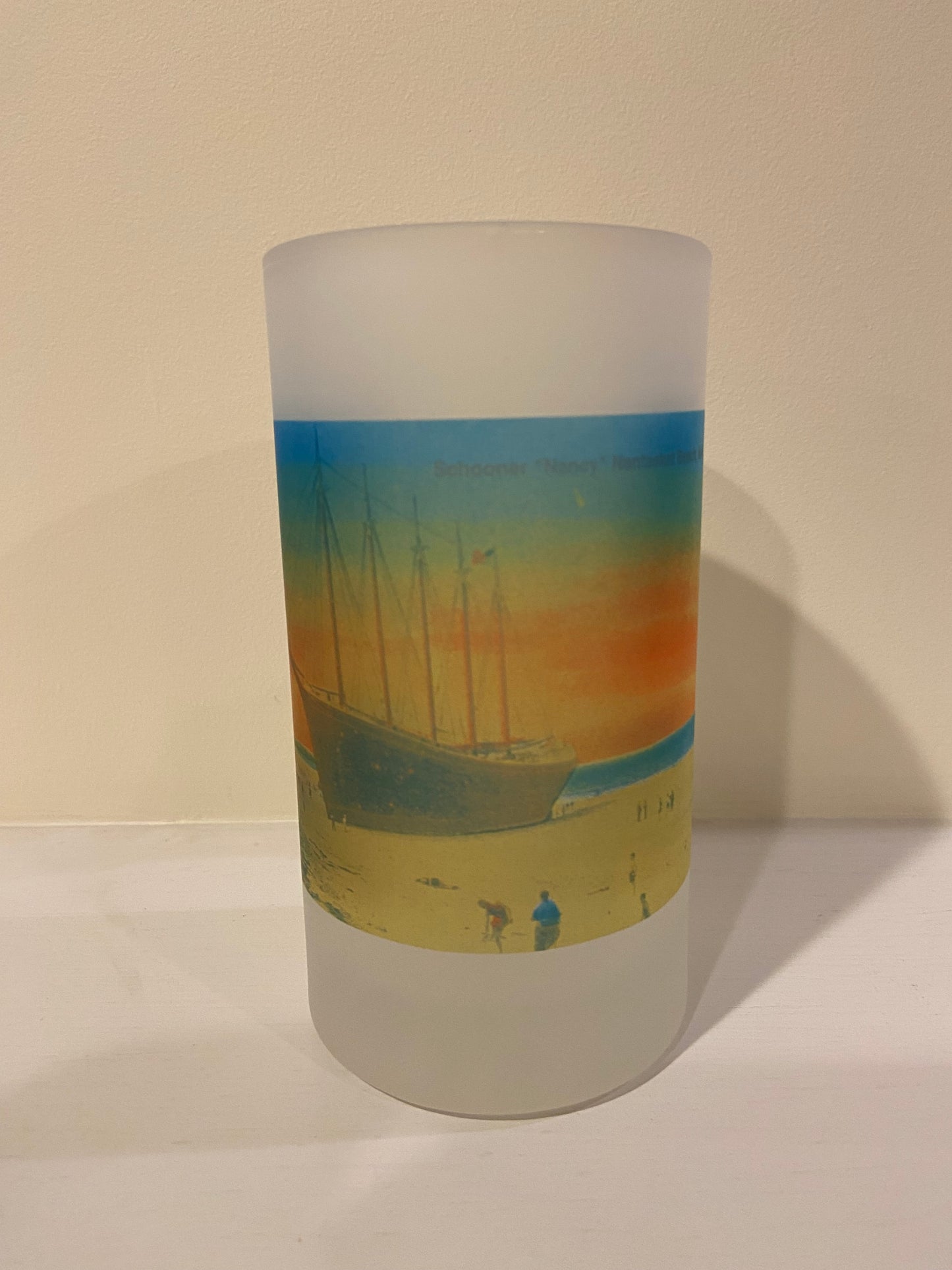 Nantasket Shipwreck Nancy On The Sands Frosted Glass Beer Mug