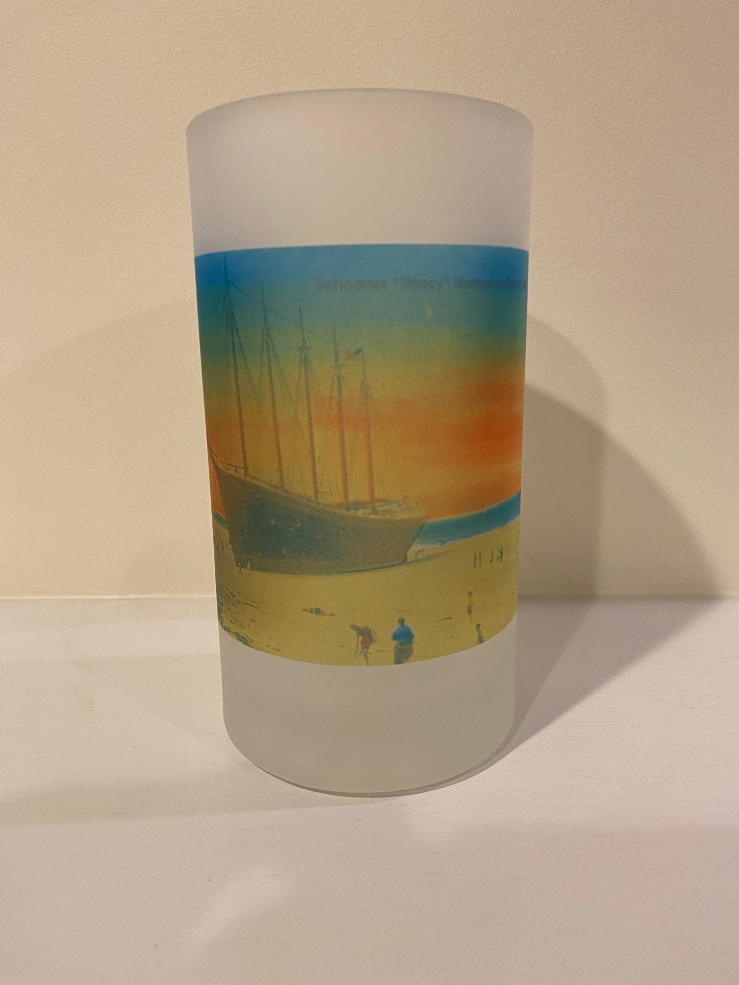 Nantasket Shipwreck Nancy On The Sands Frosted Glass Beer Mug