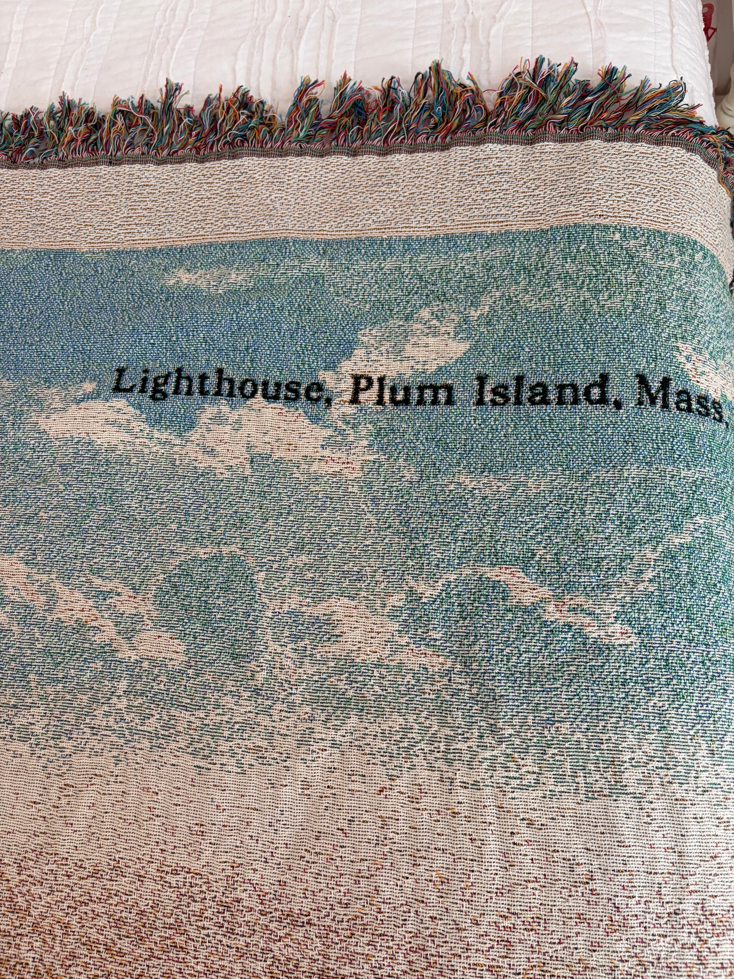 Jacquard Weave Throw Blanket of Plum Island Light In Newburyport, MA
