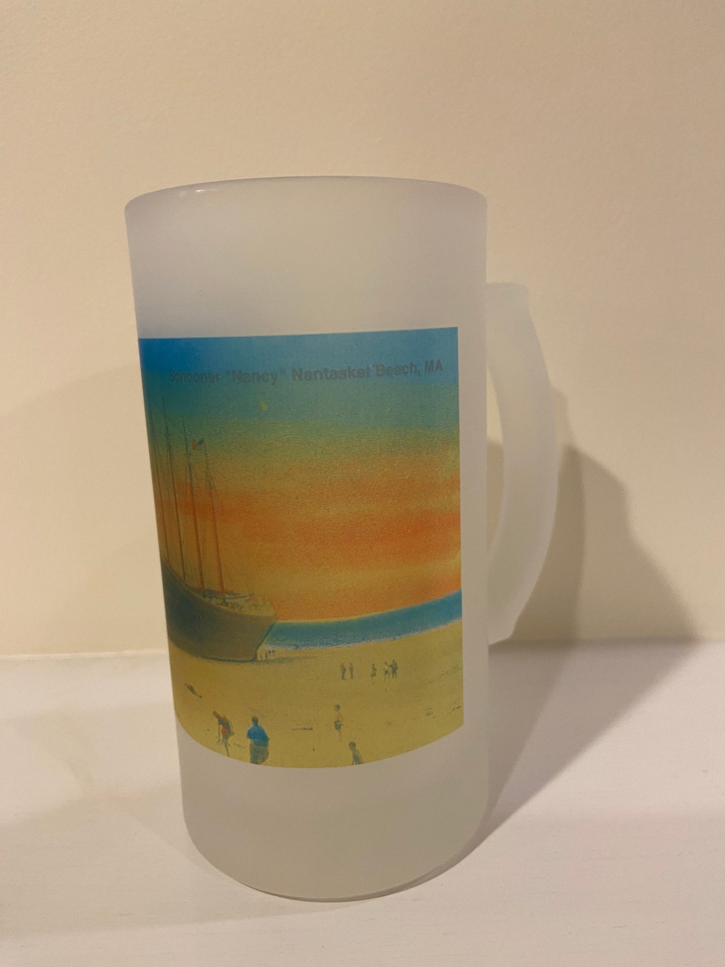 Nantasket Shipwreck Nancy On The Sands Frosted Glass Beer Mug