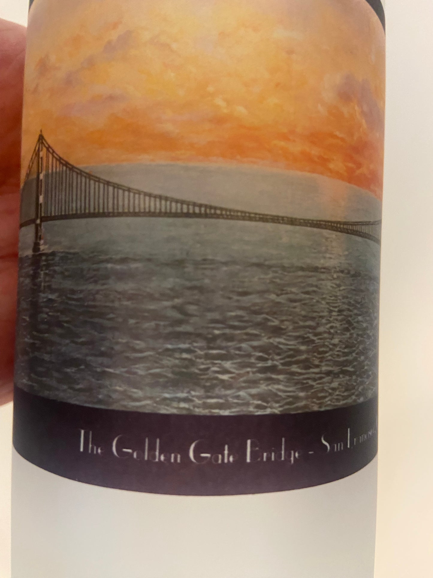 San Francisco's Golden Gate Bridge As A Colorful Frosted Glass Beer Mug
