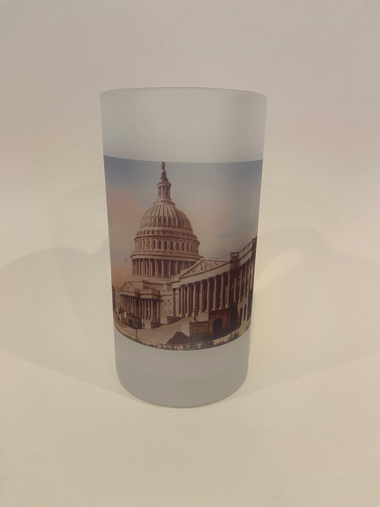 Colorful Frosted Glass Mug Of US Capital In Washington DC