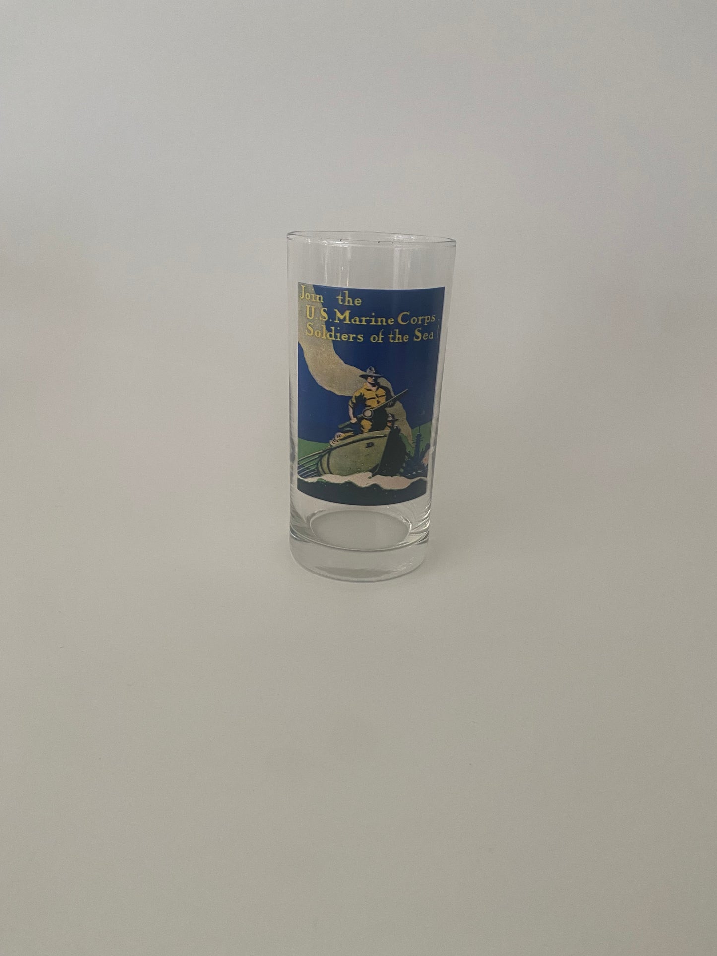 Colorful USMC Recruitment Highball Glass Set Of 4