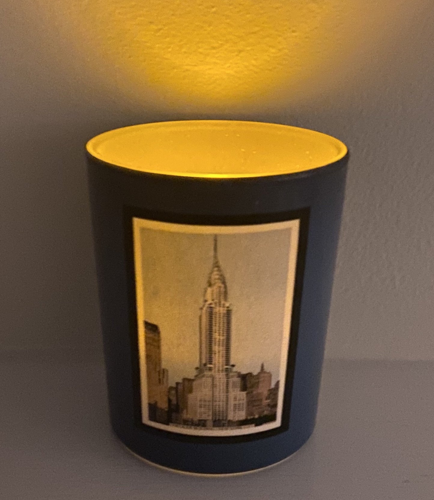 Set of 3 New York Skyscraper Glass Tea Light Candle Holders