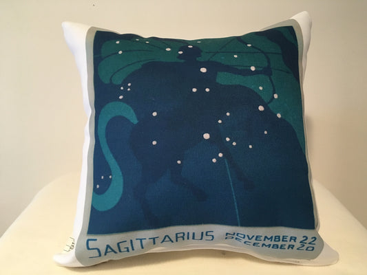 Art Deco Zodiac Pillow - Sagittarius - That Fabled Shore Home Decor