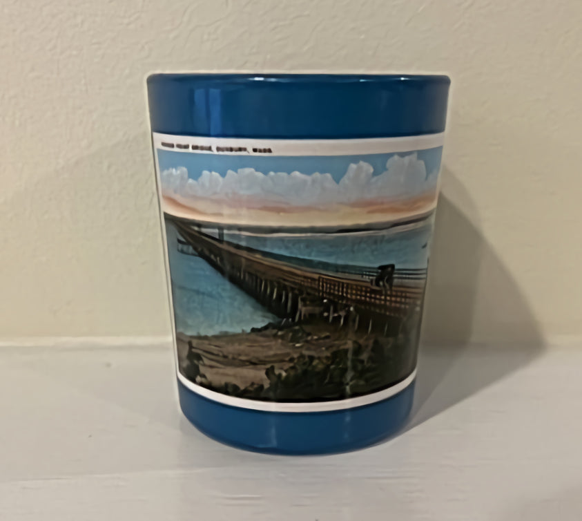 Duxbury MA - Powder Point Bridge To Duxbury Beach As Colorful Glass Votive