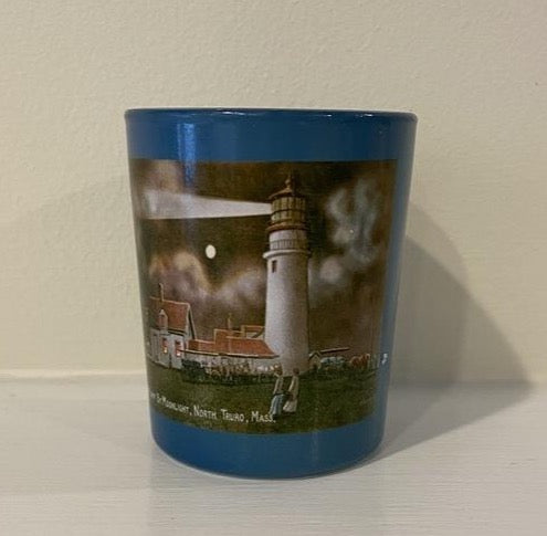 Cape Cod's Highland Light At Night As A Handmade Glass Tea Light Holder - Set of (3)