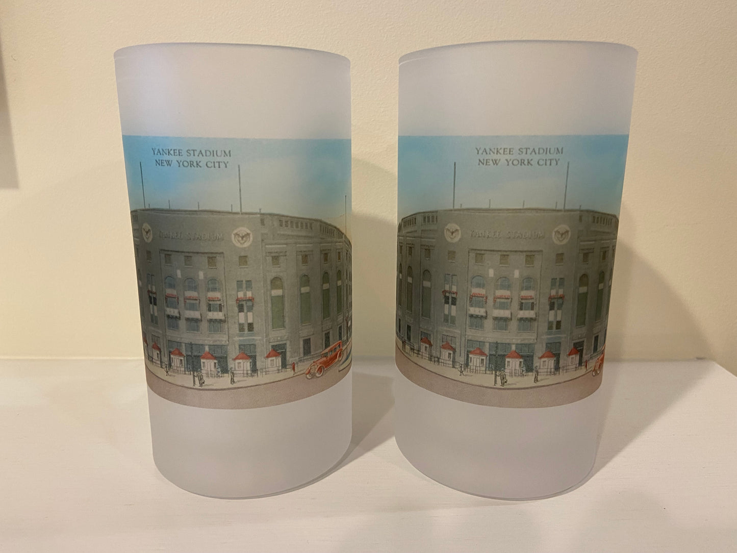 Yankee Stadium New York City - Circa 1935 As A Colorful Frosted Glass Beer Stein