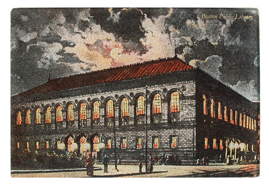 Boston Public Library at Night Glass Cutting Board - That Fabled Shore Home Decor