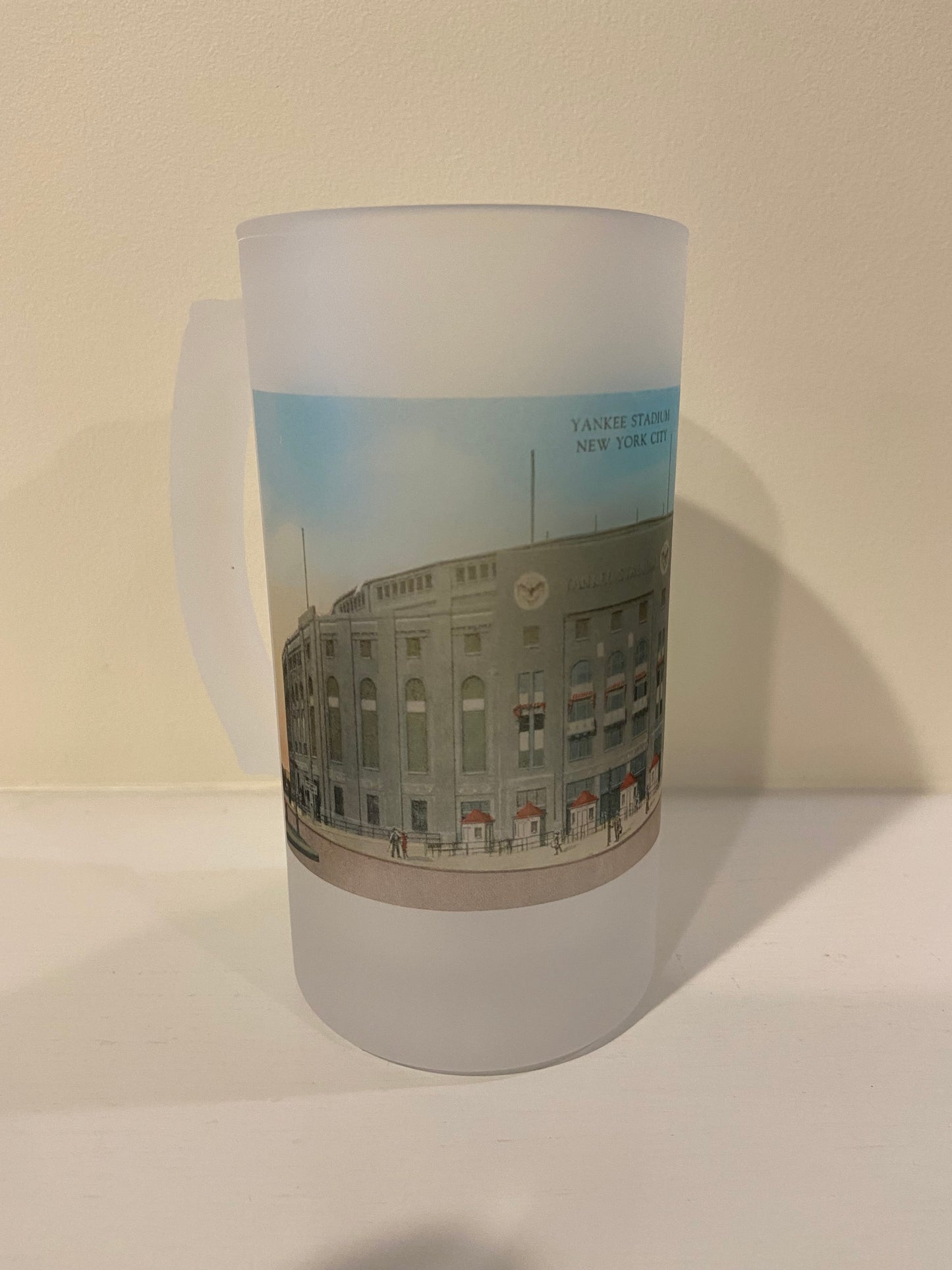 Yankee Stadium New York City - Circa 1935 As A Colorful Frosted Glass Beer Stein