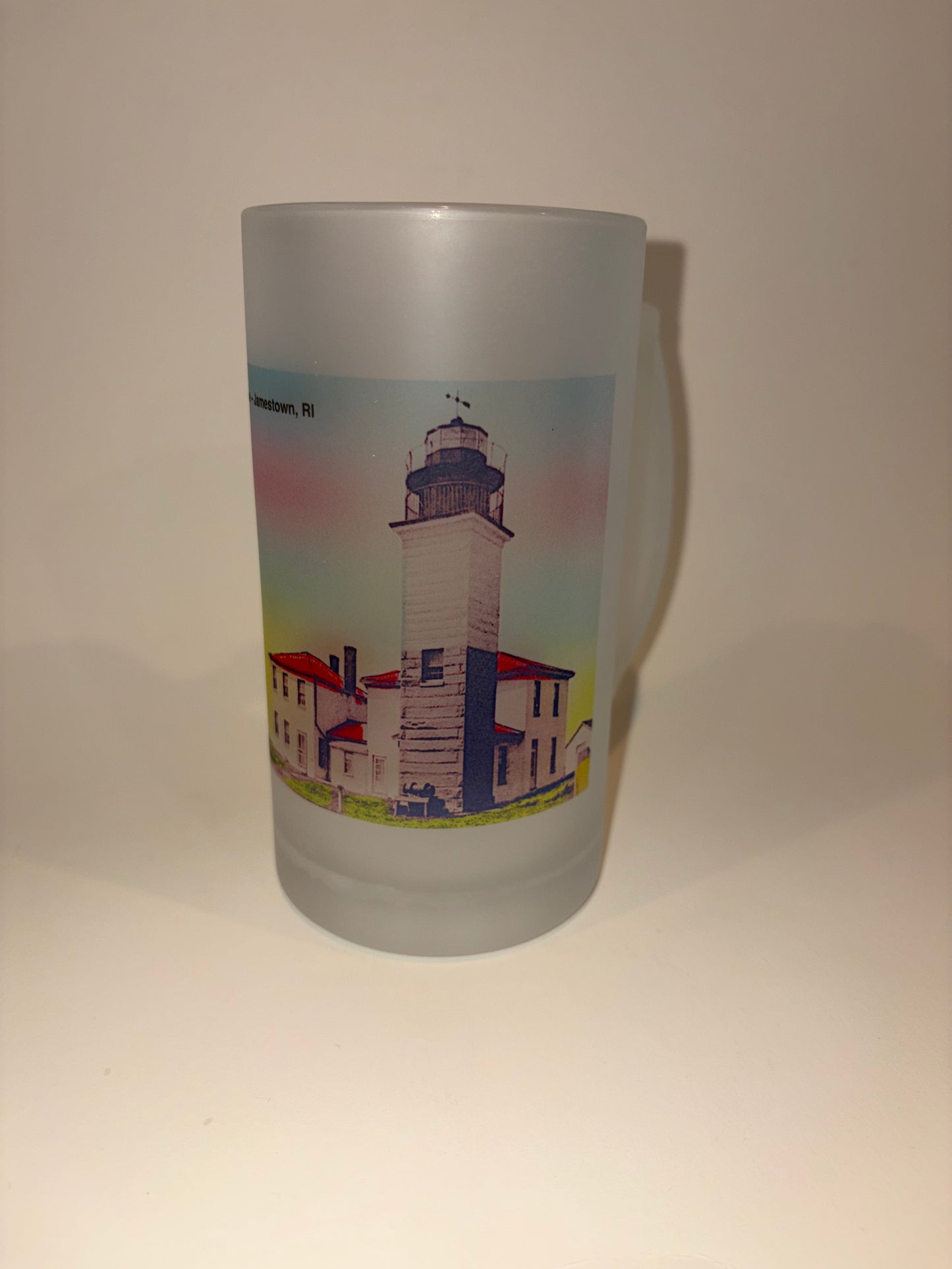 Beaver Tail Light Frosted Glass Beer Mug