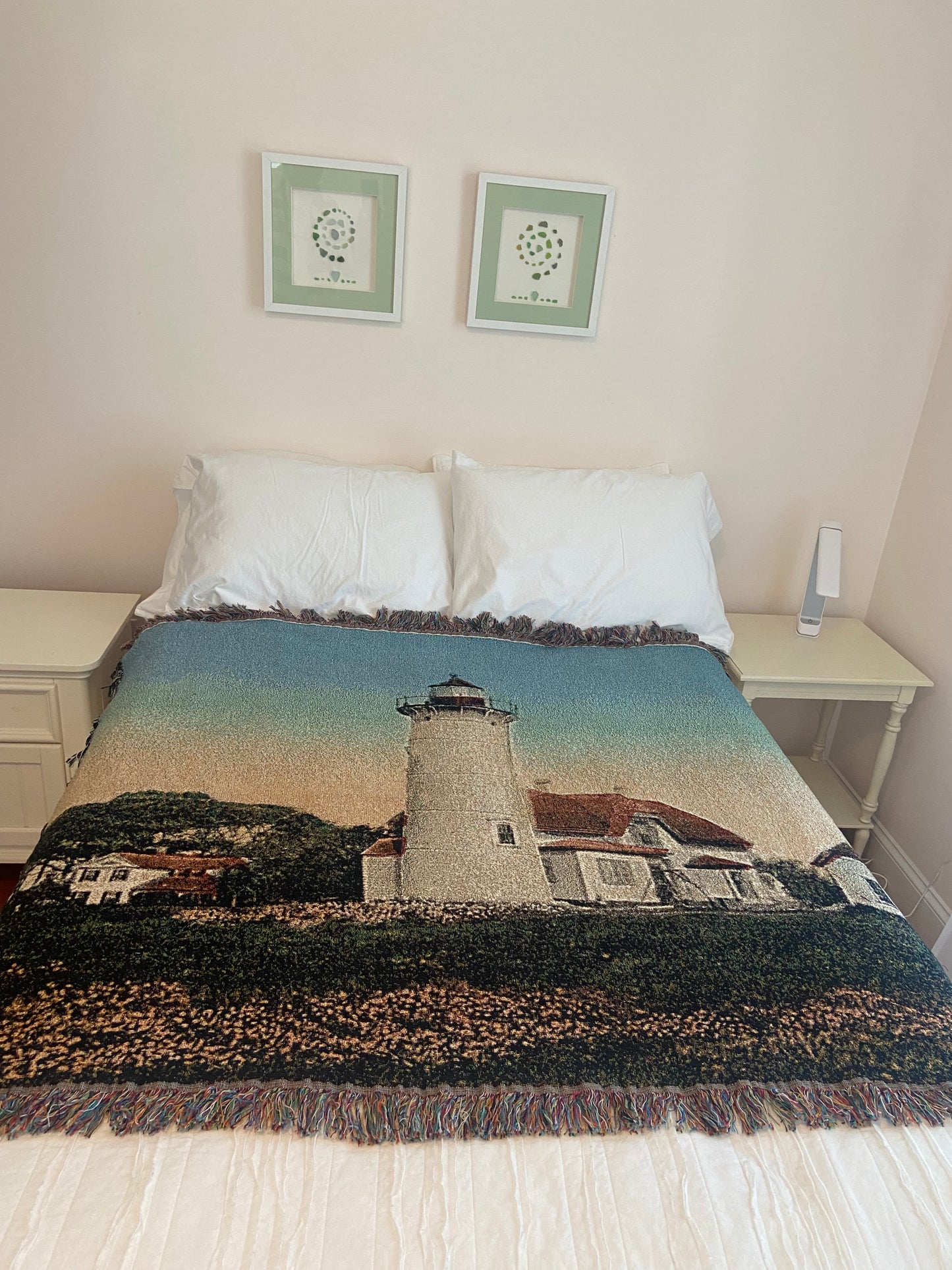 Jacquard Weave Throw Blanket of Chatham Light on Cape Cod