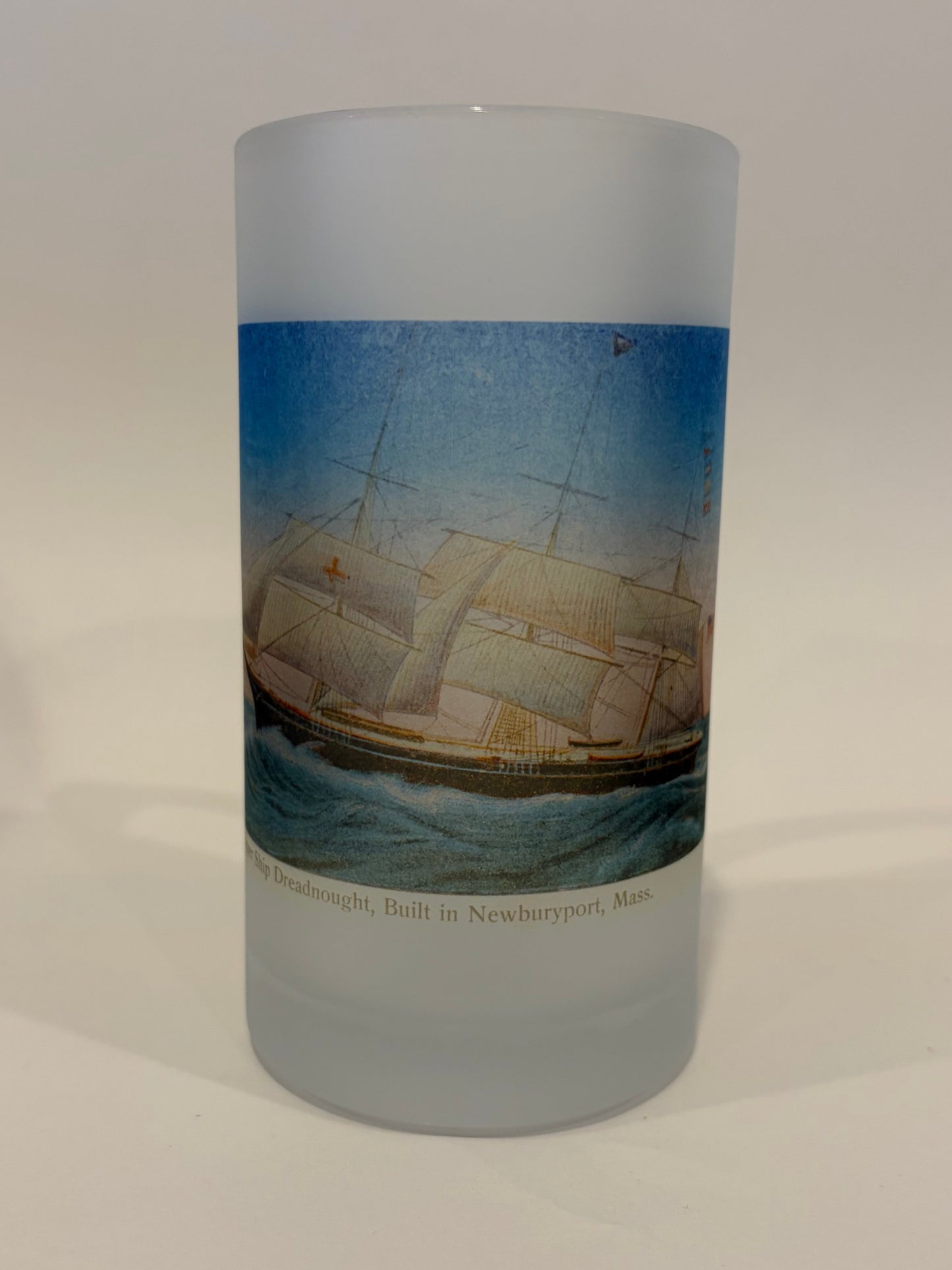 Frosted Glass Mug of Clipper Ship