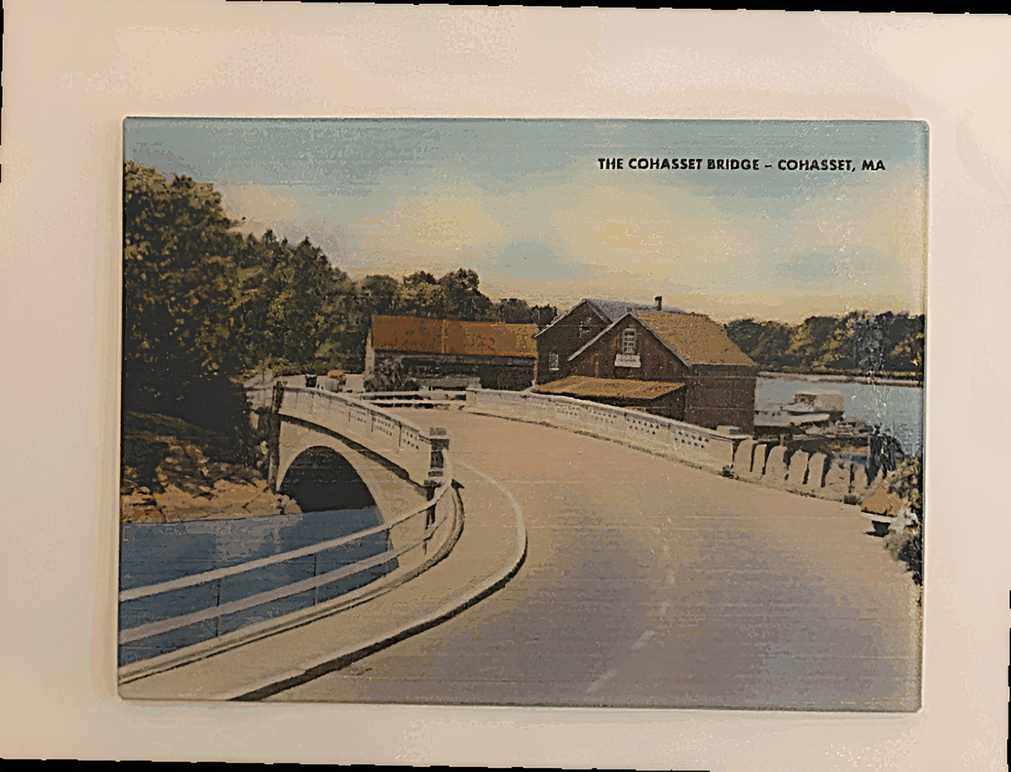 Cohasset Bridge As Tempered Glass Cutting Board