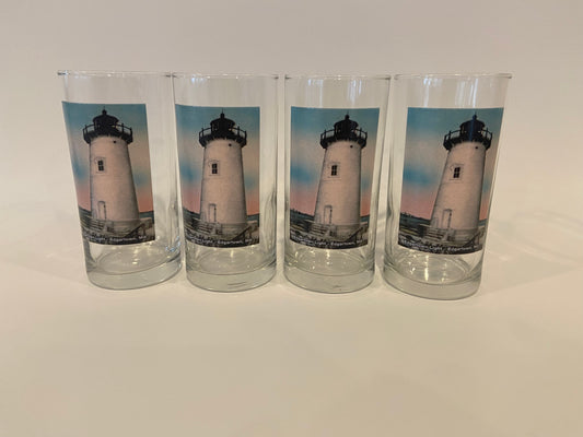 Colorful Edgartown Lighthouse Set Of (4) Highball Glasses