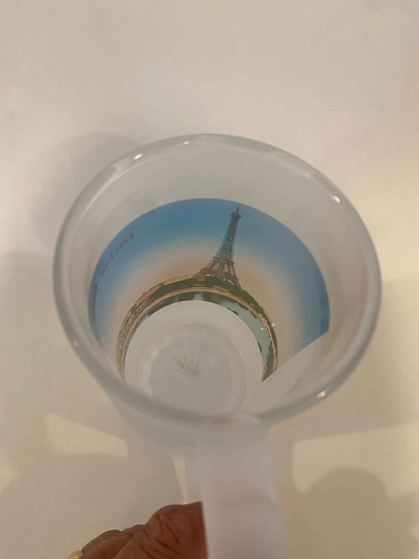 Colorful Frosted Glass Beer Mug of The Eiffel Tower