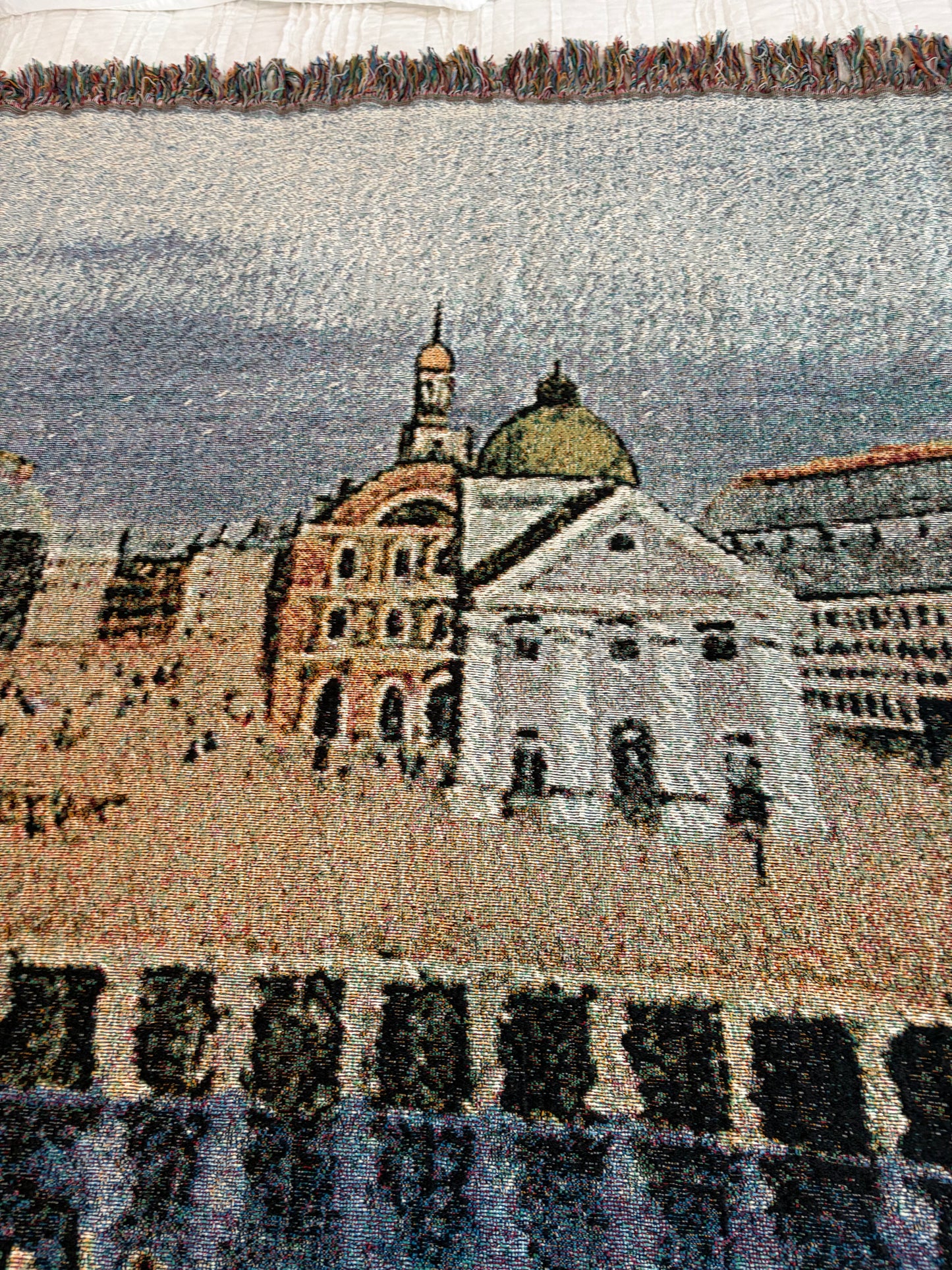 Jacquard Weave Throw Blanket of Boston's Faneuil Hall and Quincy Market