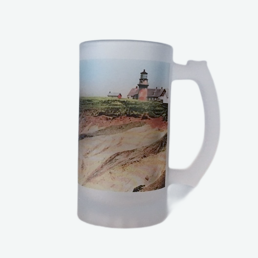 Colorful Frosted Glass Mug of Gay Head Light in Aquinnah, MA
