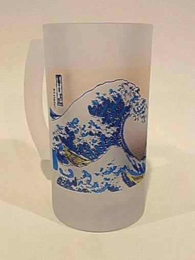 Colorful Frosted Glass Beer Mug Of The Great Wave Off Kanazawa