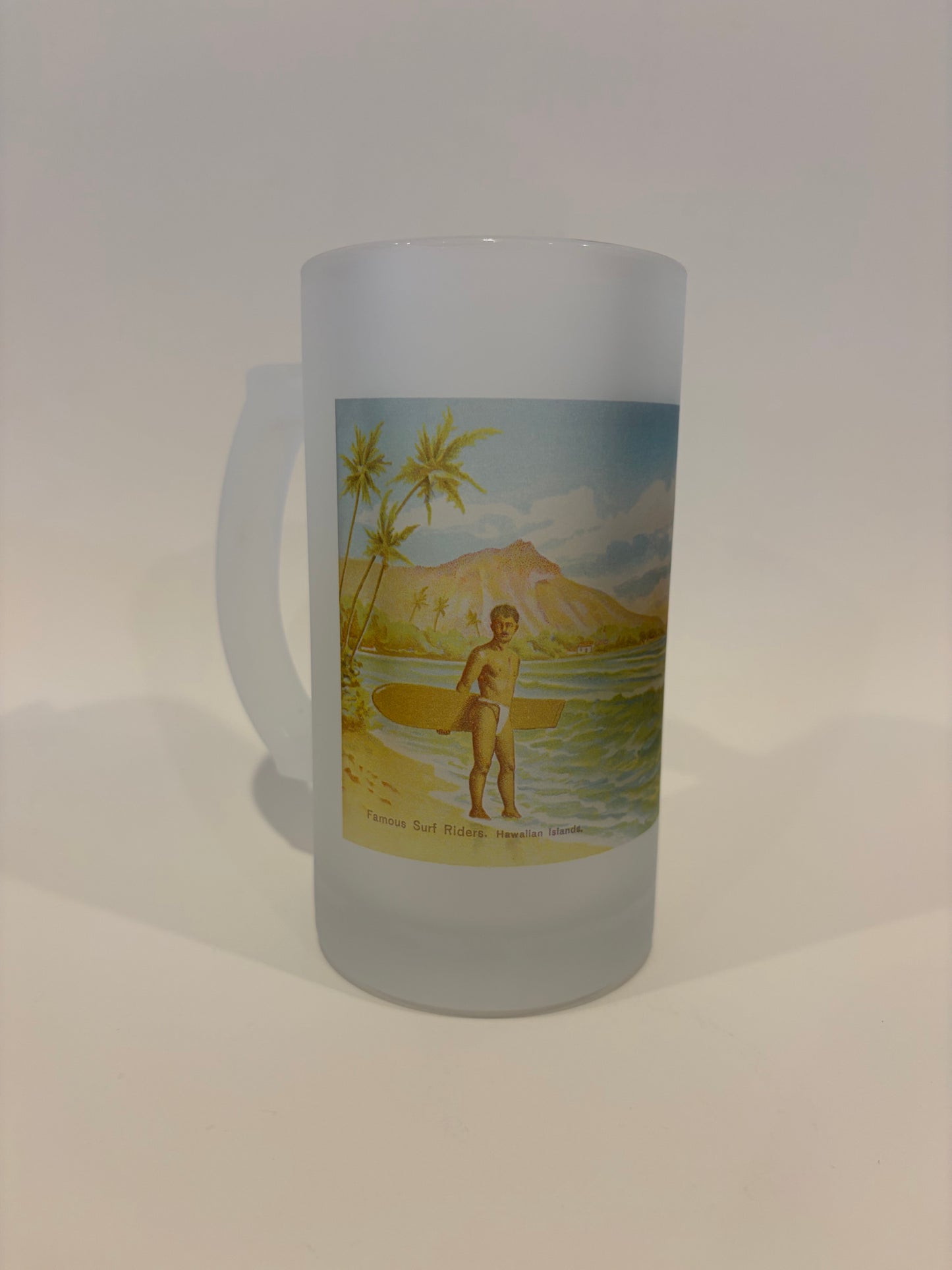 Hawaii Early Surfers Frosted Glass Mug