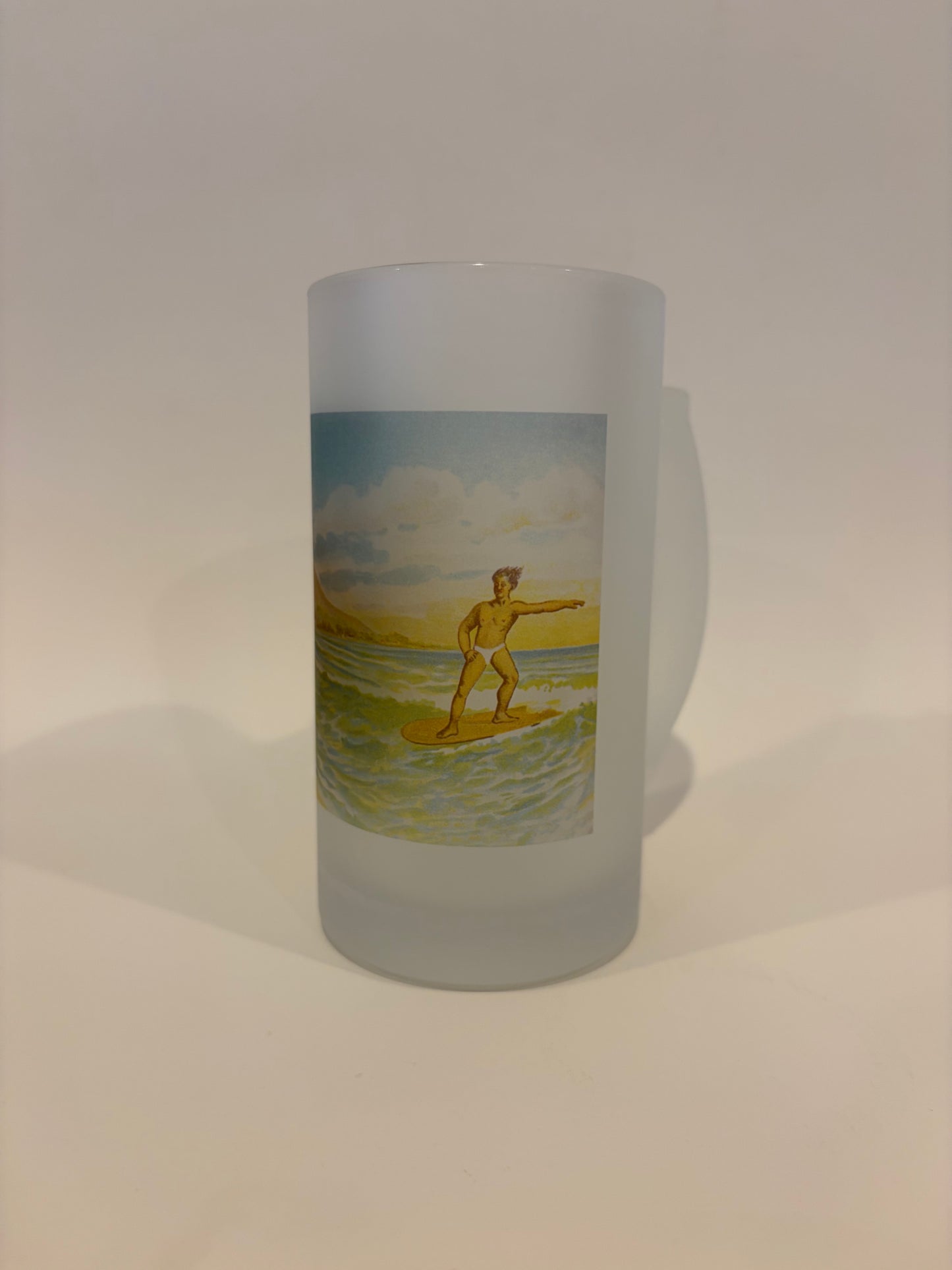Hawaii Early Surfers Frosted Glass Mug
