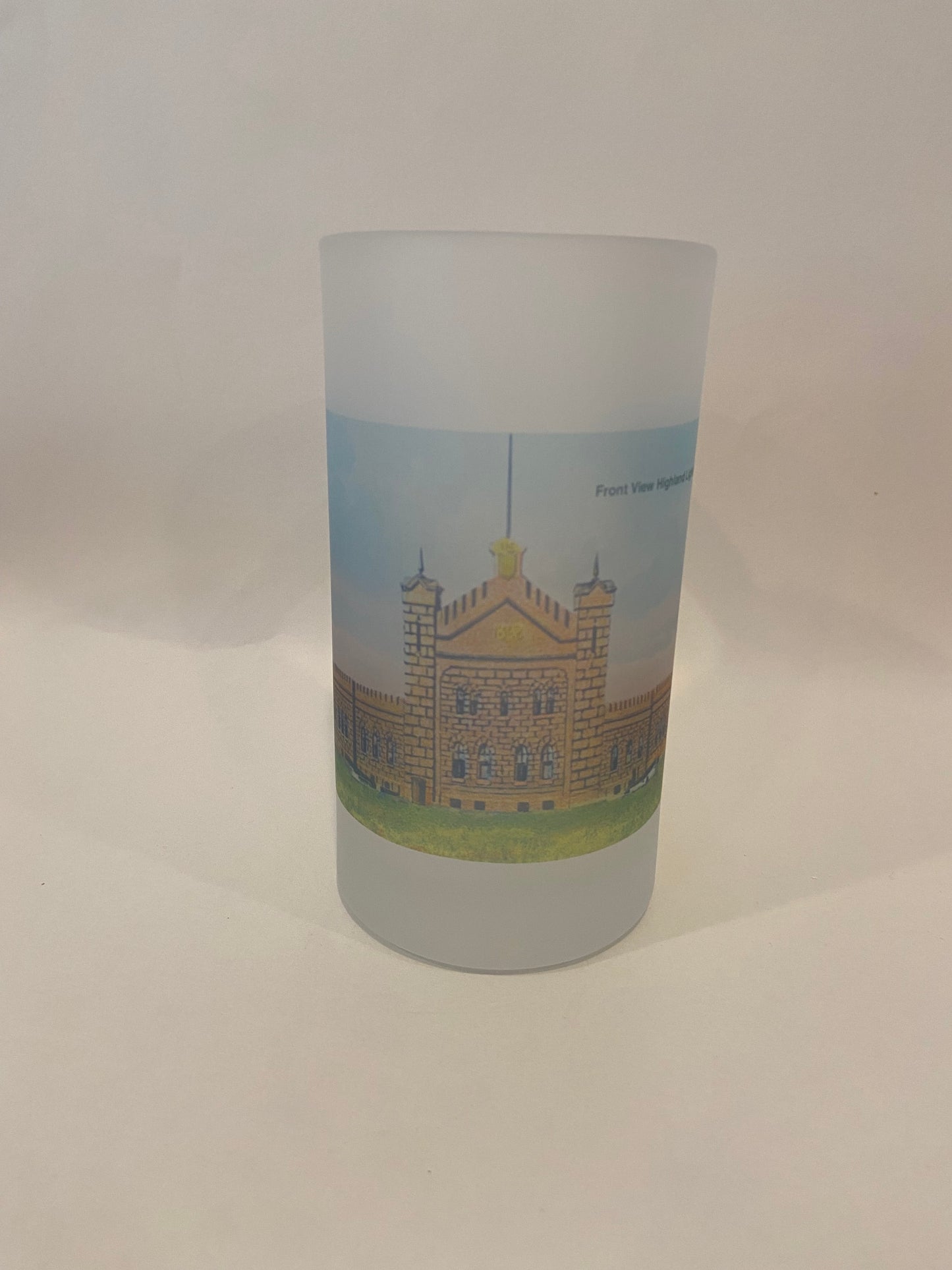 Twin Lights Highland NJ As A Colorful Frosted Glass Beer Mug