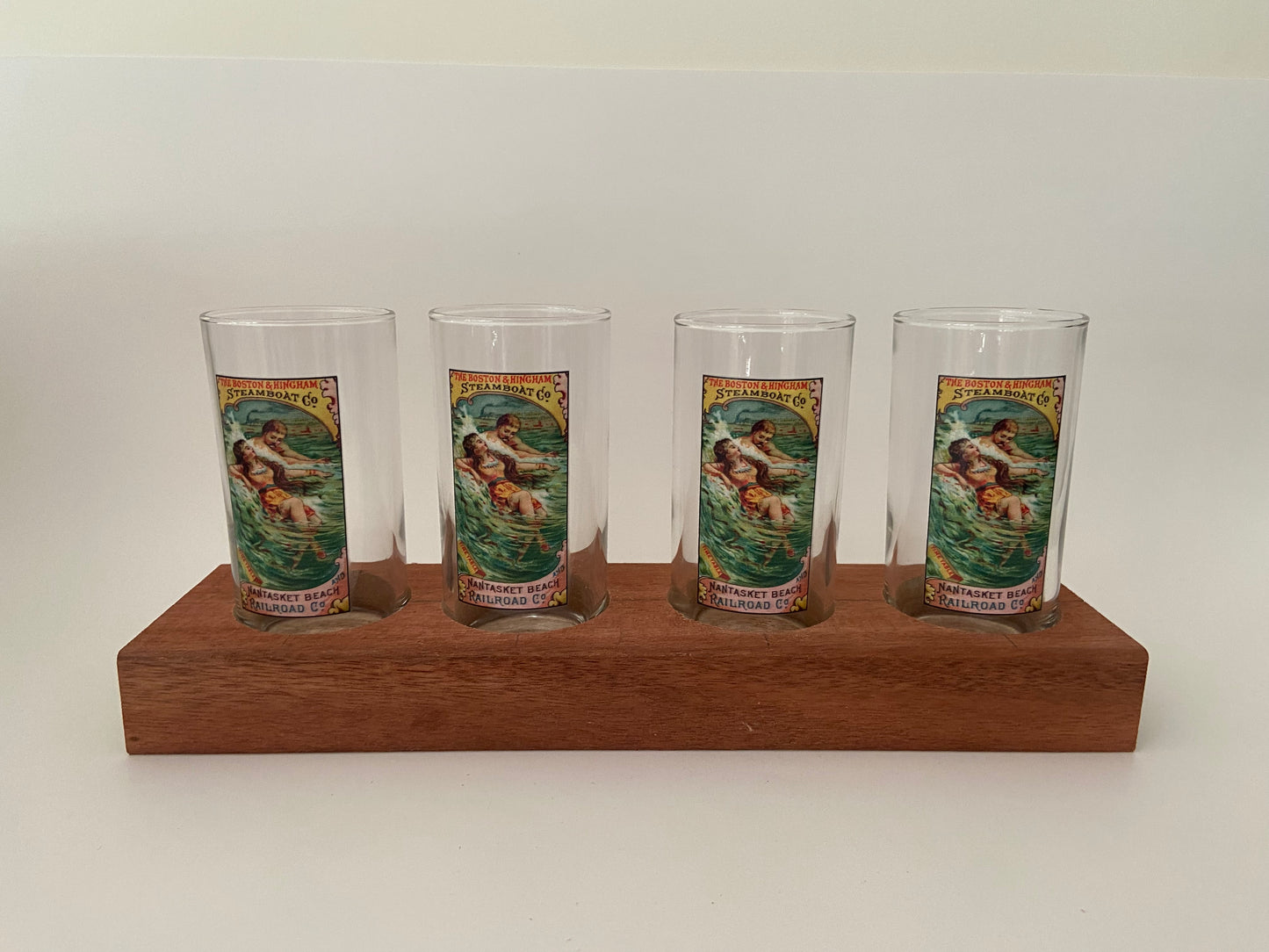 Colorful Hingham Nantasket Train Schedule Highball Glass Sold In Sets Of 4