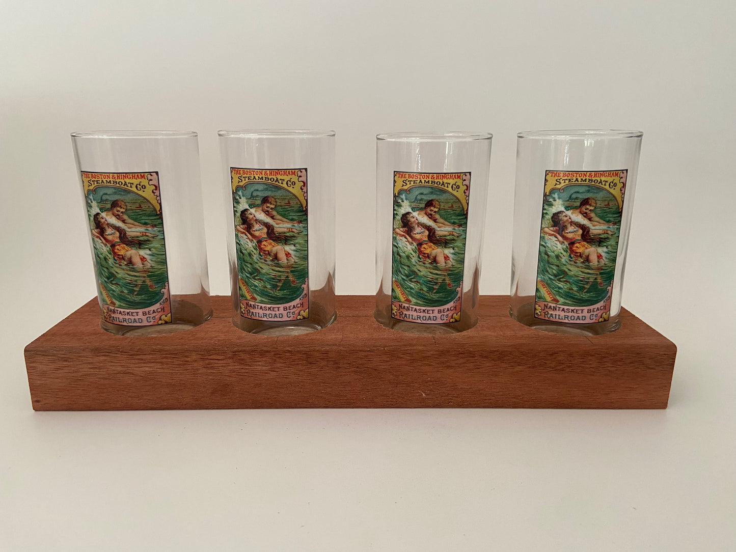 Colorful Hingham Nantasket Train Schedule Highball Glass Sold In Sets Of 4