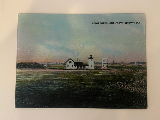Long Point Light Provincetown MA As Colorful Tempered Glass Cutting Board