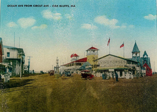 Oak Bluffs, Martha's Vineyard - Flying Horses Carousel As A Colorful Tempered Glass Cutting Board