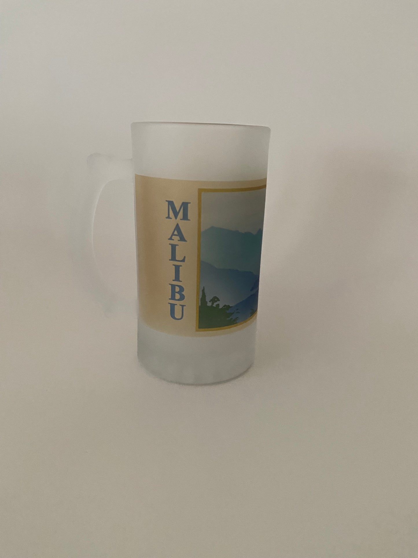 Colorful Malibu Frosted Glass Beer Mug