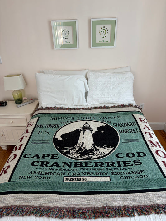 Blanket with colorful lighthouse image