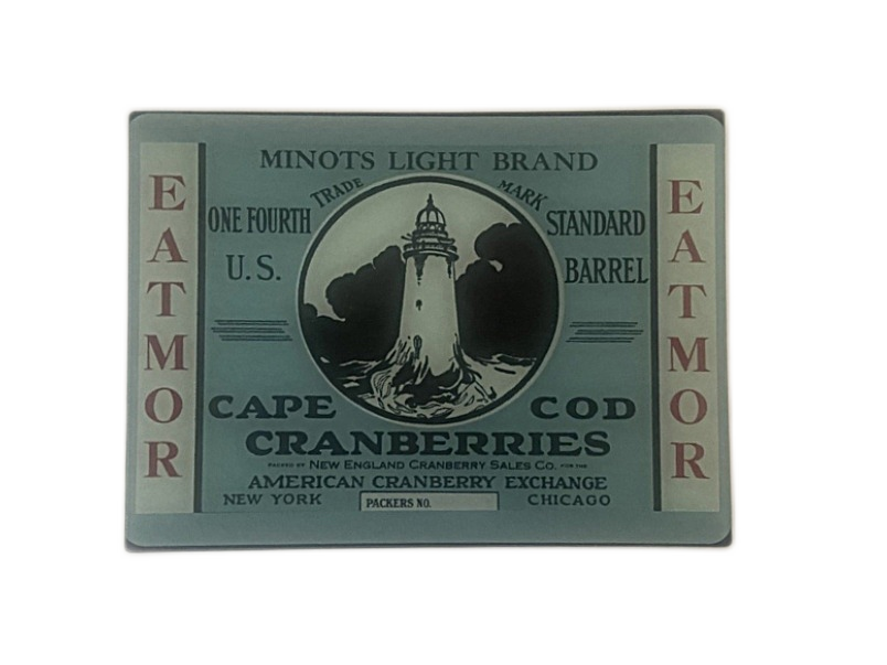 Colorful Minot Light Cranberry Crate Label As Tempered Glass Cutting Board