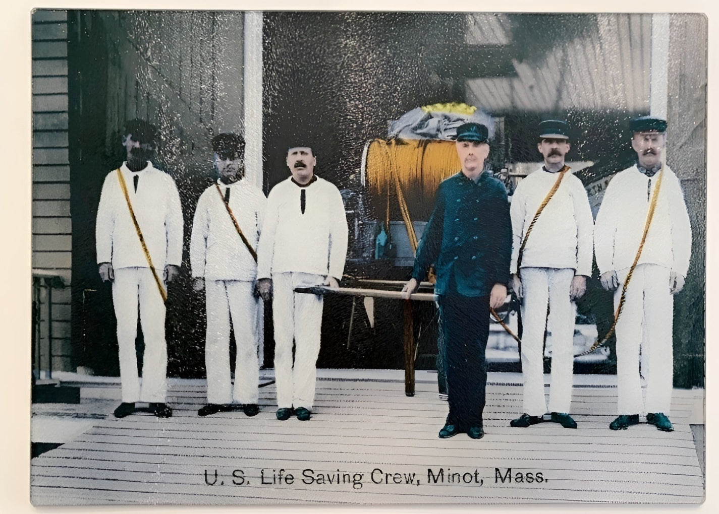 Crew of USLS Station North Scituate, MA As A Tempered Glass Cutting Board