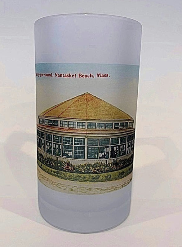 Frosted glass beer mug of Carousel at Nantasket Beach, MA