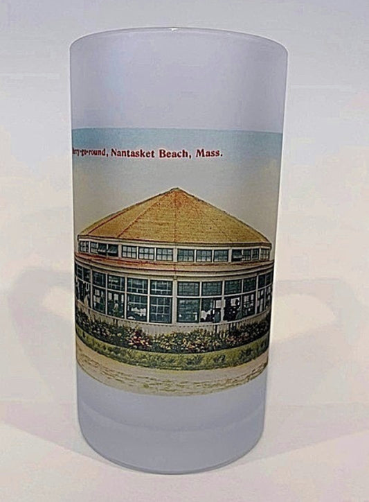 Frosted glass beer mug of Carousel at Nantasket Beach, MA