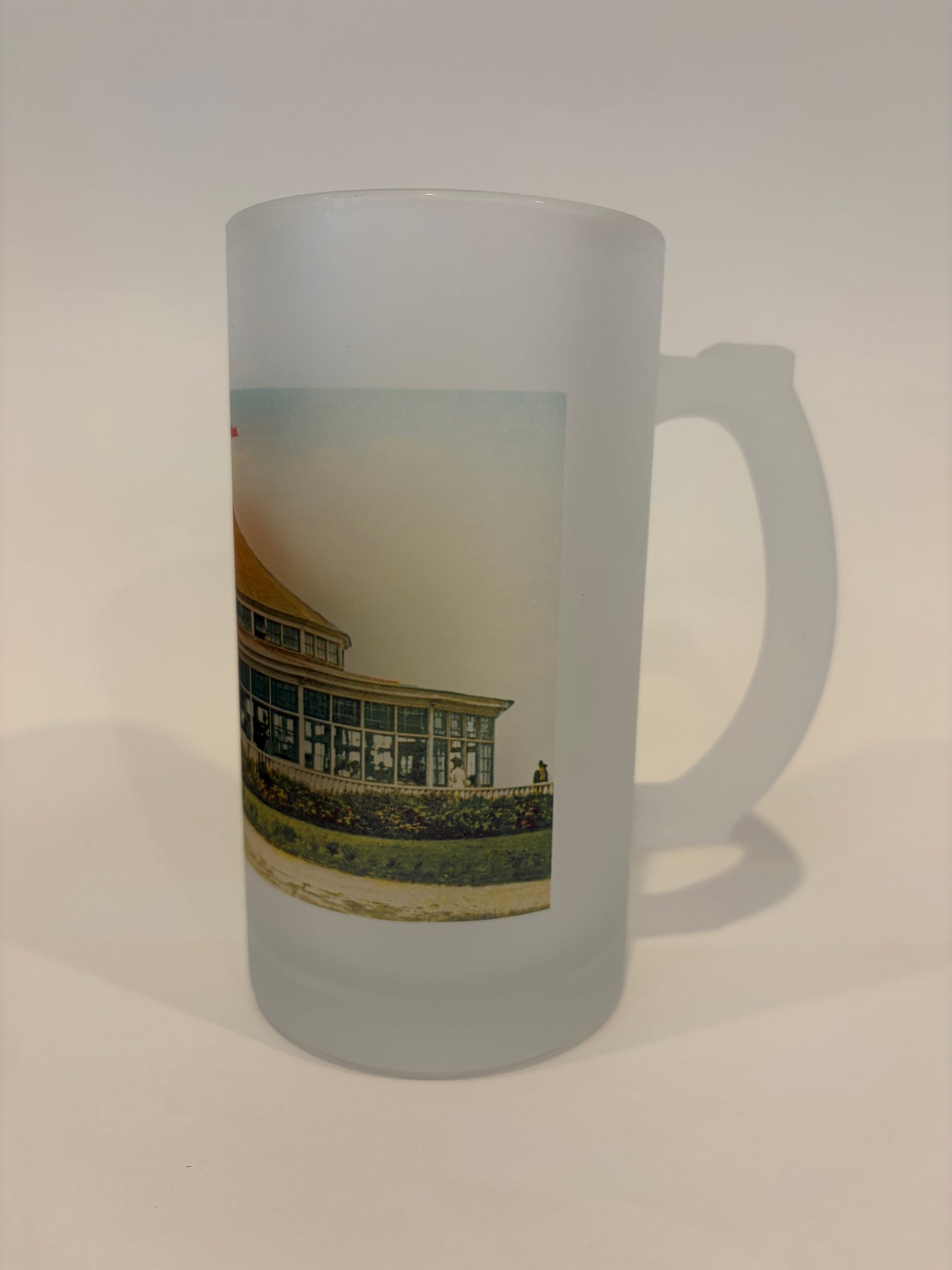Colorful Frosted Glass Beer Mug Of Carousel At Nantasket Beach
