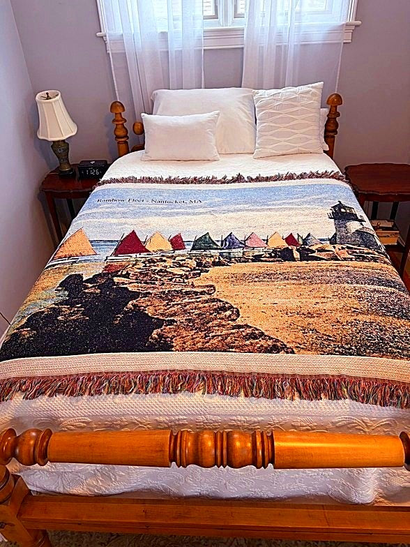 Blanket with Lighthouse and Sailboats