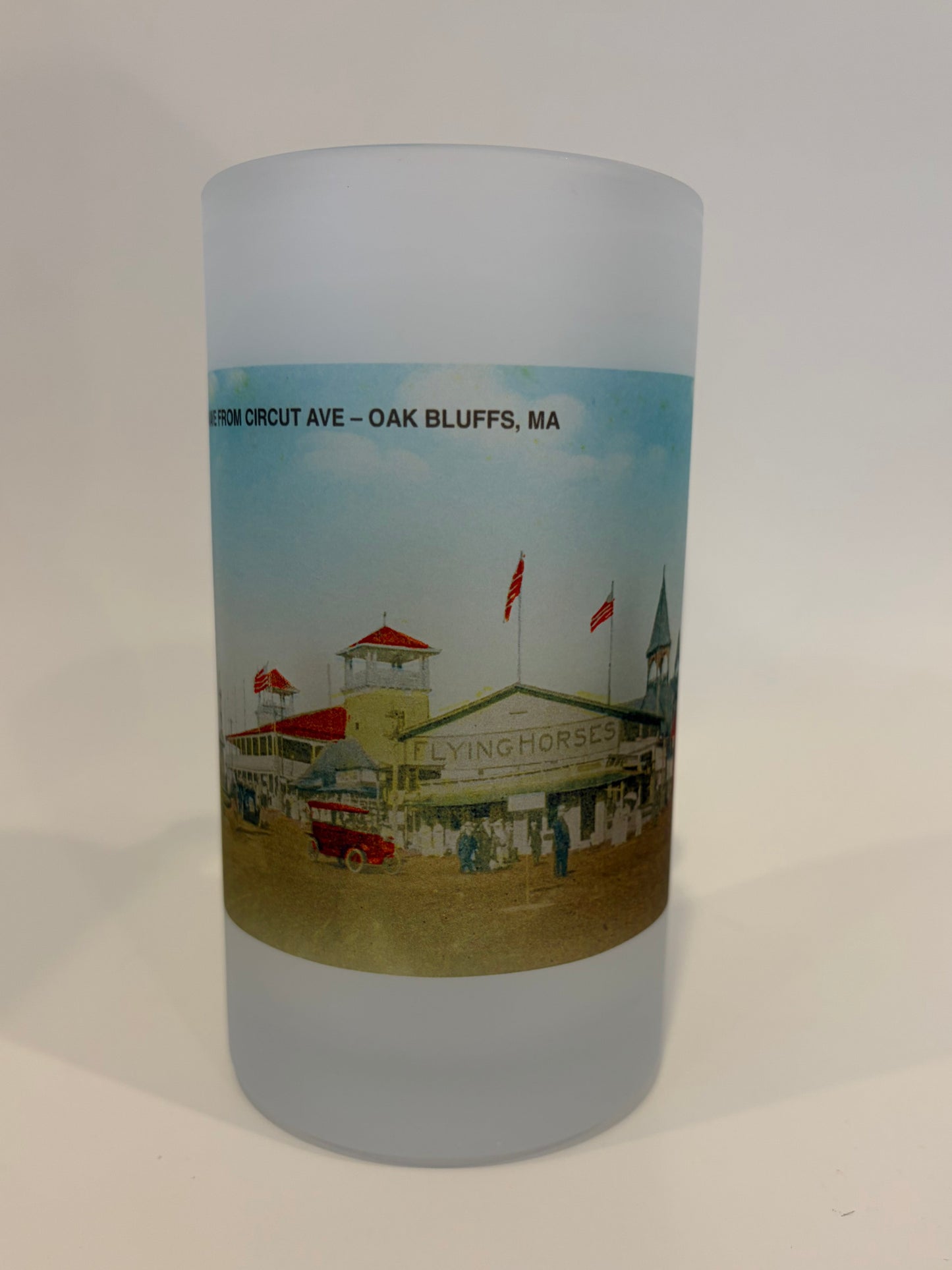 Glass Beer Mug Featuring Historic Carousel on Martha's Vineyard
