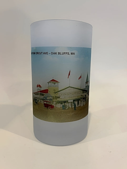 Frosted glass beer mug of Historic Marthas Vineyard Carousel
