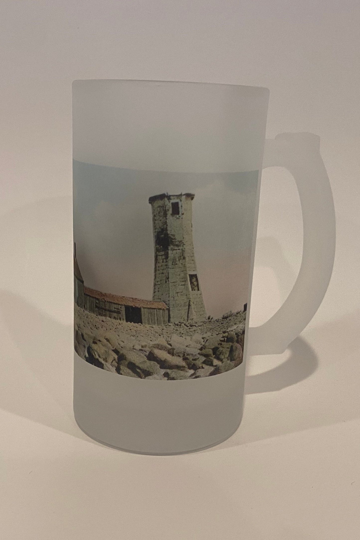 Old Scituate Light With Keeper As Frosted Glass Beer Mug