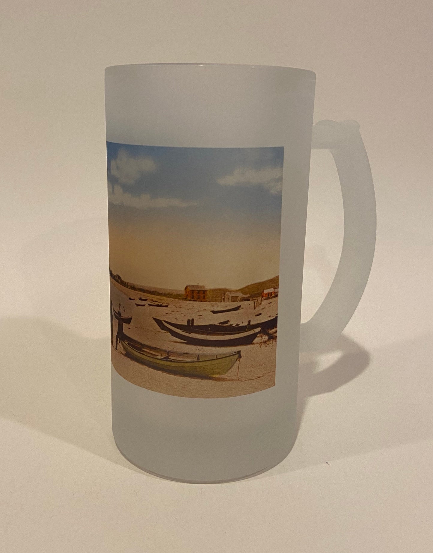 Frosted Glass Beer Mug on White Background