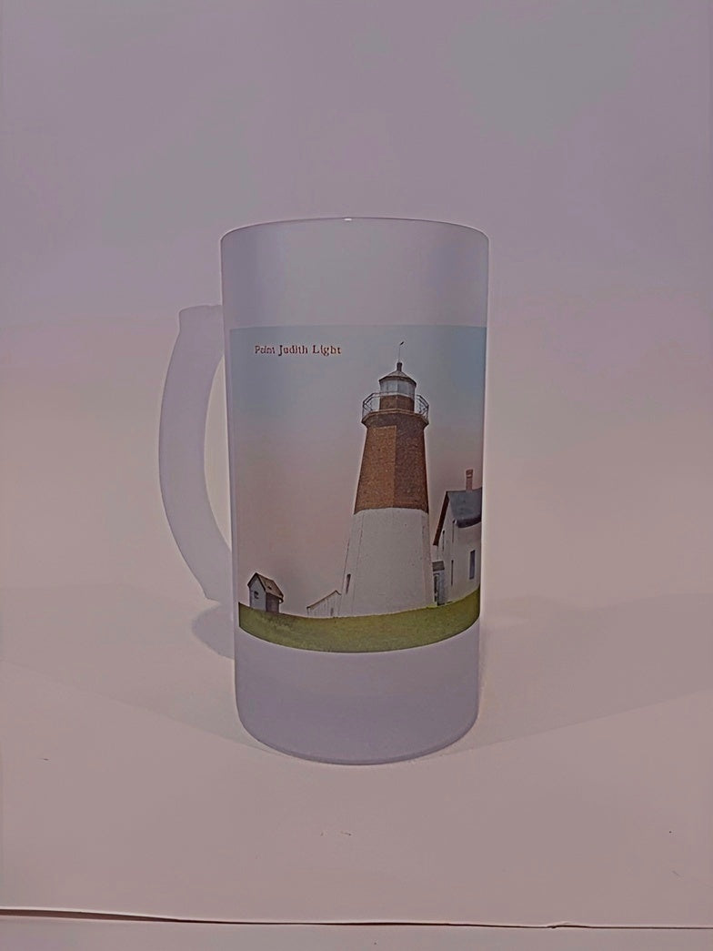 Port Judith Rhode Island Lighthouse As Frosted Glass Mug